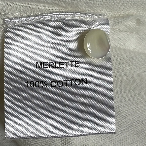 Merlette Cream White Eyelet Long Sleeve Shift Babydoll Mini Dress Sz S - Picture 13 of 15